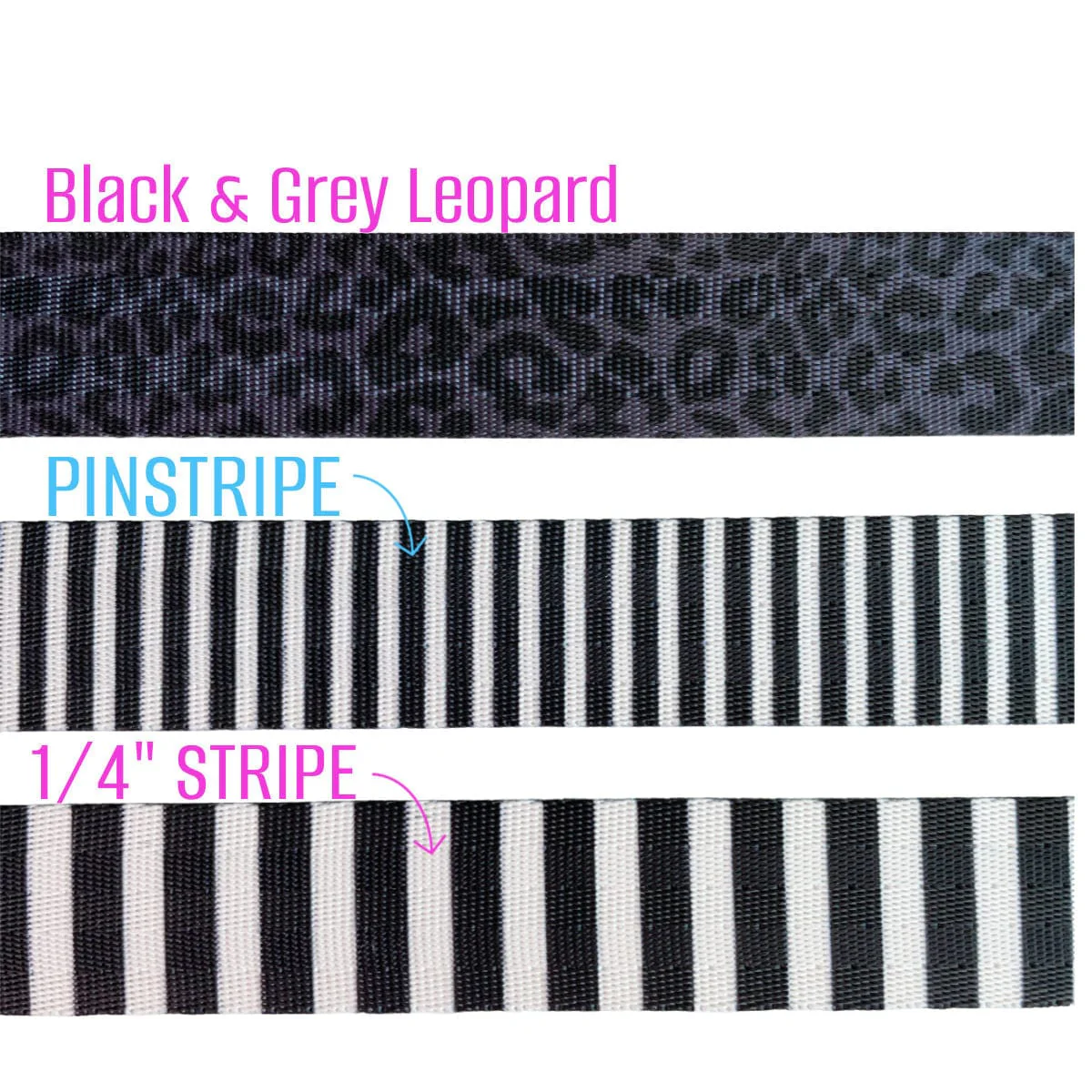 Black and White Striped Seatbelt Webbing - 1" Width - 5 Yards - Image 3